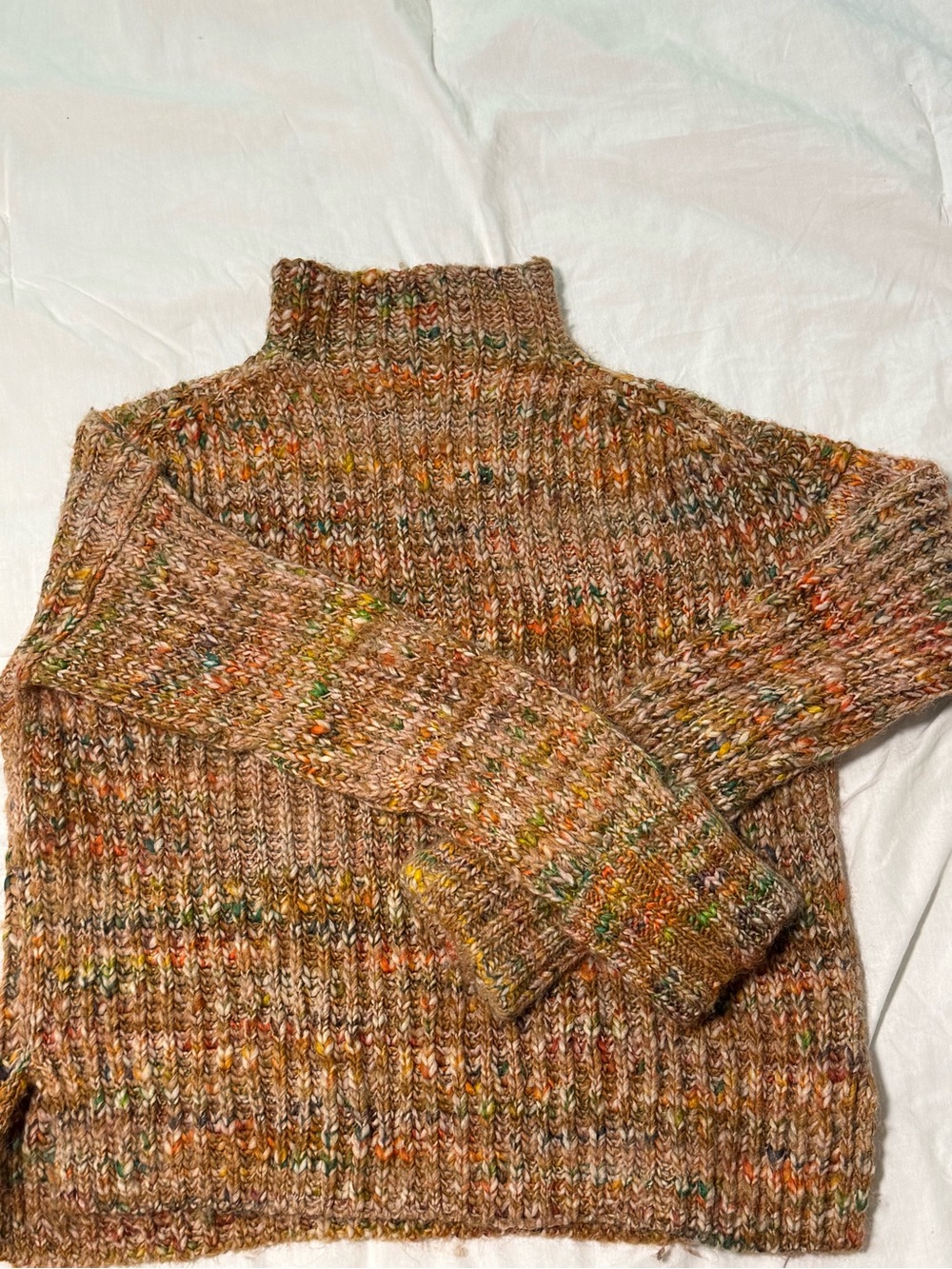 Madewell Multicolor Brown Speckled Turtleneck Sweater